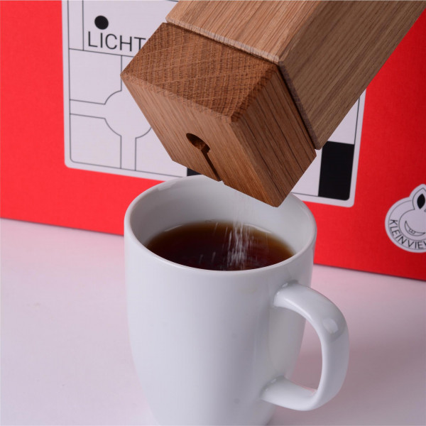 KLEINVIEH - Lichtelbaukasten mit Pyramide, "Räucherdings", Zuckerdose &amp; Teewärmer - Eiche natur geö