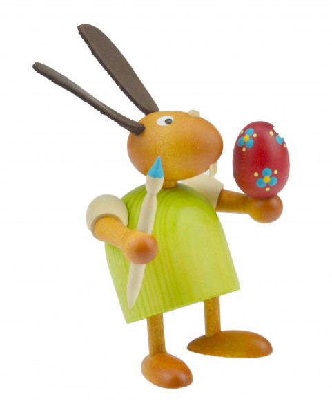 Drechslerei Martin - Hase mit Pinsel und Ei grün