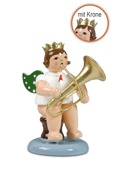Ellmann - Engel sitzend mit Tuba mit Krone