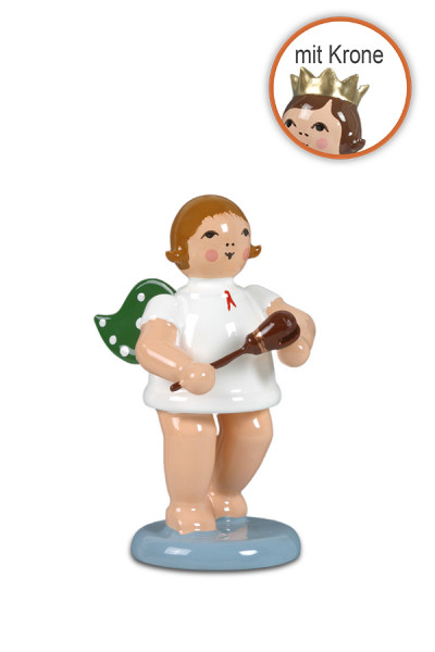 Ellmann - Engel mit Stielkastagnette mit Krone