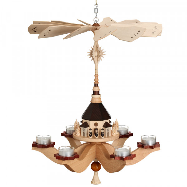 Zeidler - Hängepyramide Seiffener Kirche, für 6 Teelichter