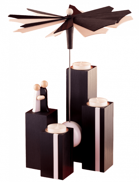 Ulmik - MODERN LINE Stehlen-Pyramide Schwarz-Weiß