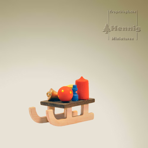 Hennig Figuren - Schlitten natur Baumbehang*