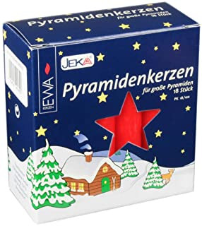 Pyramidenkerzen rot Ø 17 mm, 18-Stück/Schachtel