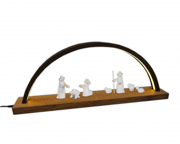 moderner Lichterbogen Eiche schwarz, unbestückt