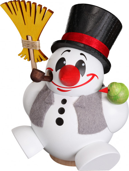 Seiffener Volkskunst eG - Kugelräucherfigur Cool-Man mit Weste weiß 12 cm