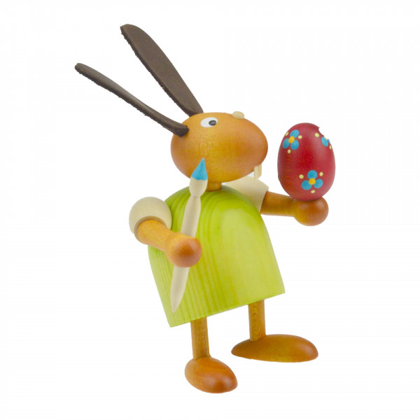 Drechslerei Martin - Hase mit Pinsel und Ei grün