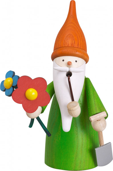Seiffener Volkskunst eG - Räuchermännchen Gartenwichtel 16 cm