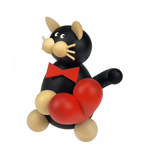 Drechslerei Martin - Kater Kurt mit Herz 8 cm