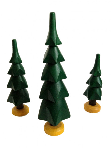 Spielwarenmacher Günther - 3er Satz Bäume grün 7*9*11 cm