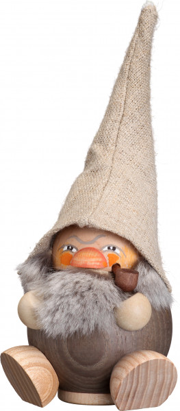 Seiffener Volkskunst eG - Kugelräucherfigur Waldzwerg steingrau 19 cm