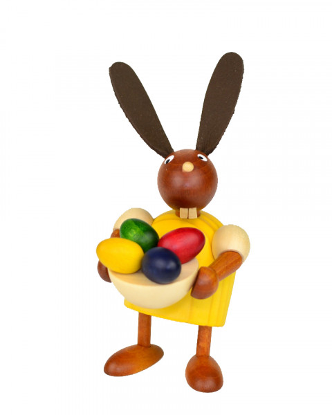 Drechslerei Martin - Hase mit Osternest gelb, klein