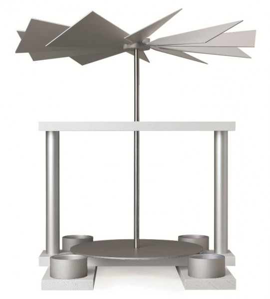 Günter Reichel - Pyramide LUMA, weiß, Tüllen für Teelicht, Farbe: aluminium - natur