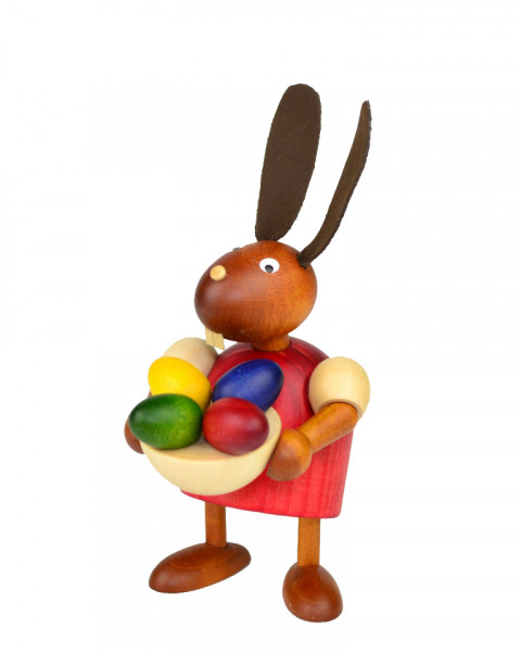 Drechslerei Martin - Hase mit Osternest rot, klein