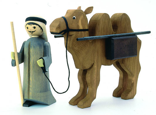 Ulmik - Kameltreiber mit Kamel Pak. gebeizt 13cm