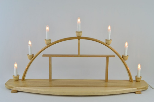 Schwibbogen unbestückt, groß, mit Setzkasten, breiter Sockel