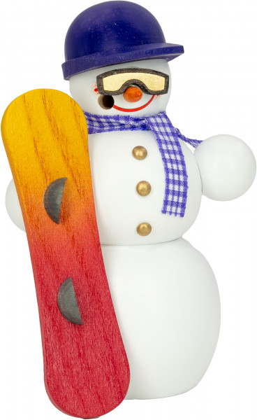 Seiffener Volkskunst eG - Räuchermann Schneemann Snowboarder