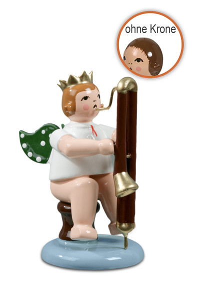 Ellmann - Engel sitzend mit Kontrafagott ohne Krone