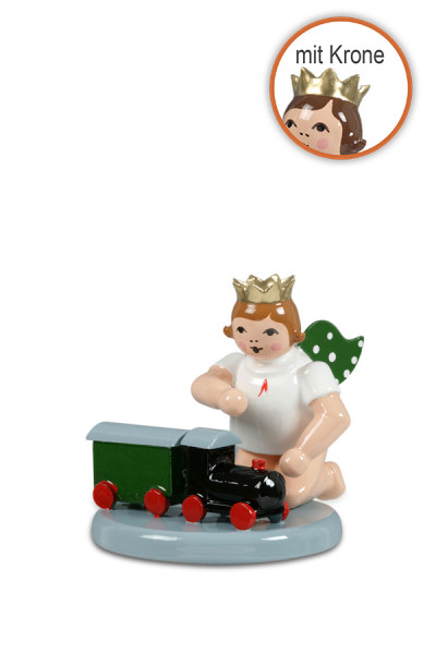 Ellmann - Engel kniend mit Eisenbahn mit Krone