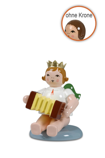 Ellmann - Engel flach sitzend mit Harmonika ohne Krone