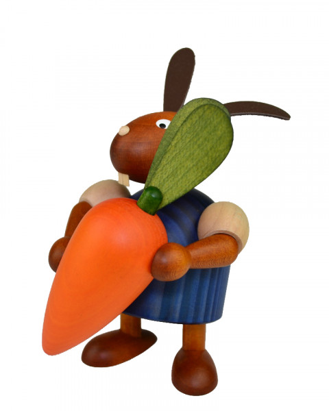 Drechslerei Martin - Hase mit Möhre blau