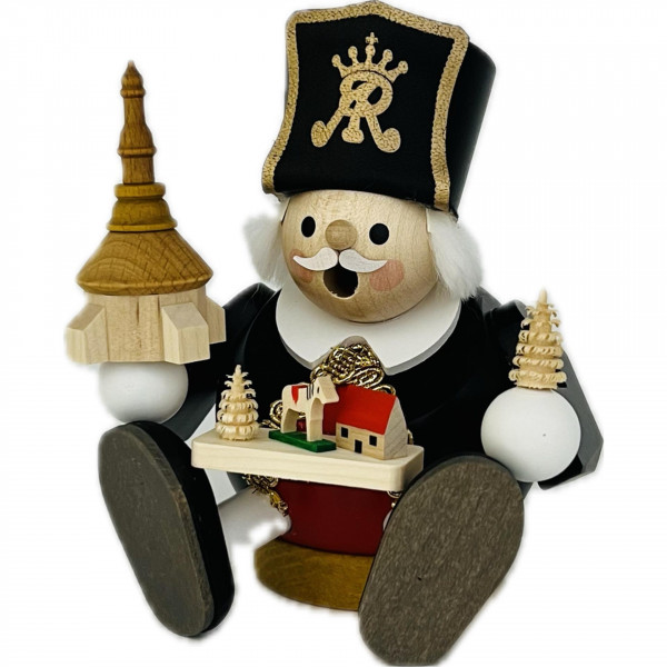 Richard Glässer - Kugel-Räuchermann Bergmann mit Seiffener Kirche