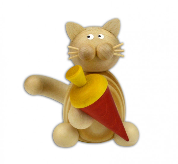 Drechslerei Martin - Kater Moritz mit Schultüte 7 cm