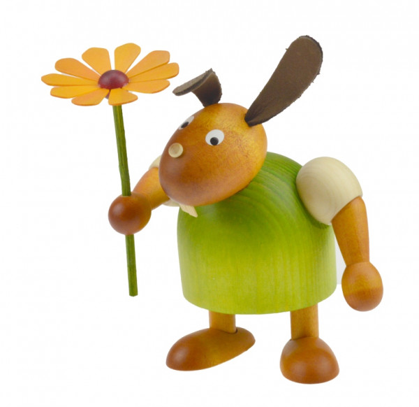 Drechslerei Martin - Hase mit Blume grün