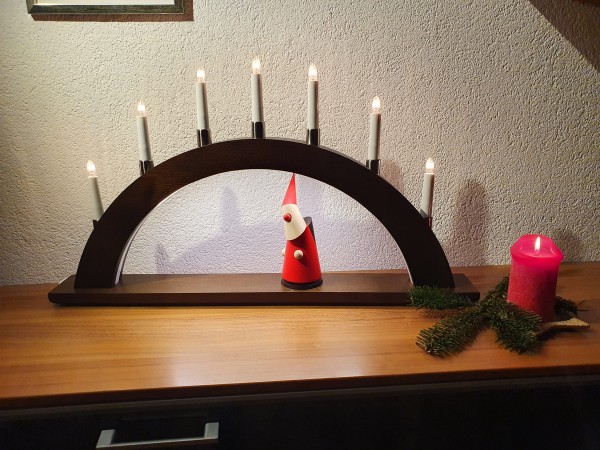 Scholz Präsent - Schwibbogen 'MASSIV' modern Farbton Nussbaum