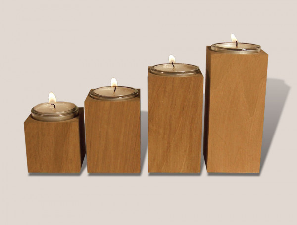Rauta Edition FG - Teelichtleuchter 4er Set dunkles holz