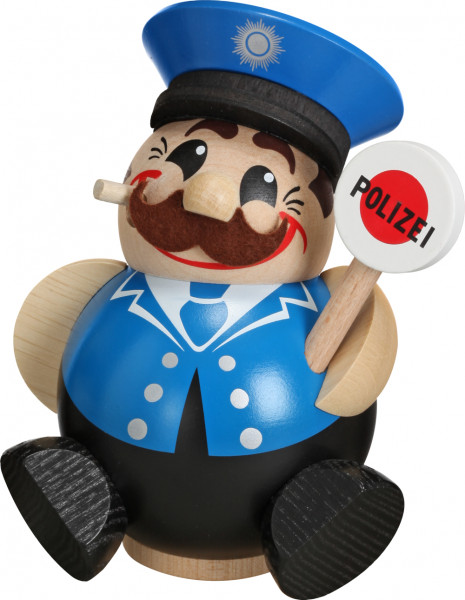 Seiffener Volkskunst eG - Kugelräucherfigur Polizist 12 cm