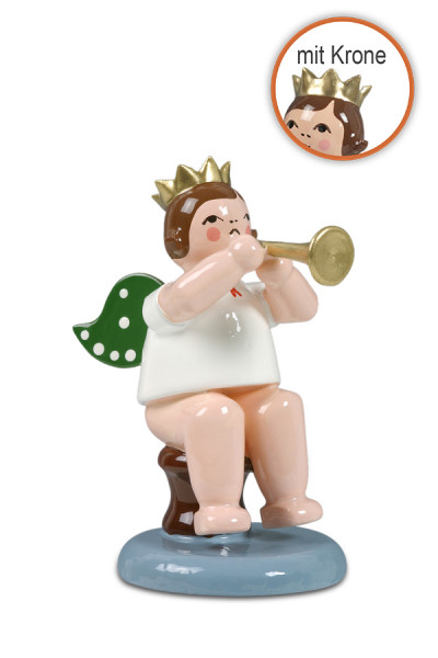 Ellmann - Engel sitzend mit Trompete mit Krone