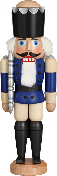 Seiffener Volkskunst eG - Nussknacker König Esche lasiert blau 29 cm