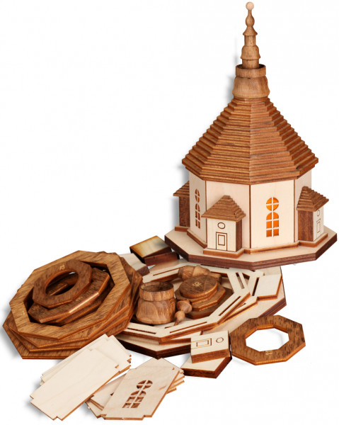 Seiffener Volkskunst eG - Bastelset Seiffener Kirche mit Beleuchtung 17 cm