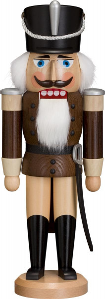 Seiffener Volkskunst eG - Nussknacker Husar Esche lasiert braun 37 cm