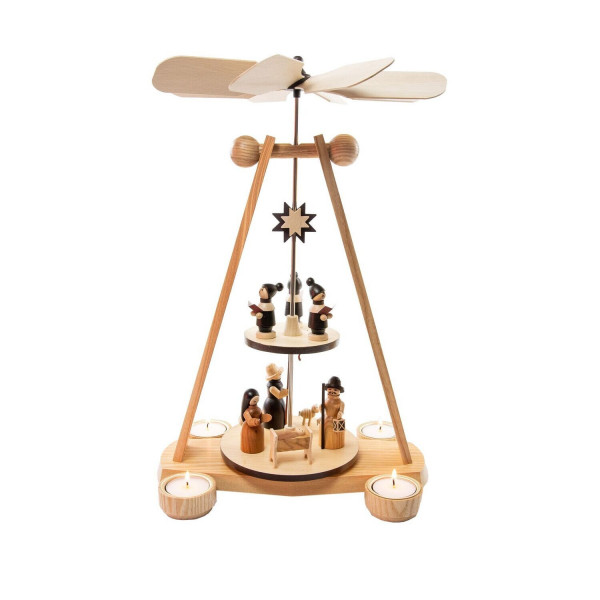 Spielwarenmacher Günther - Pyramide Christi Geburt zweistöckig (Teelicht) 40 cm