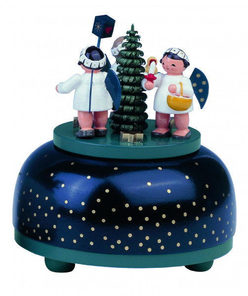 KWO - Spieldose, klein - Engel mit Geschenk