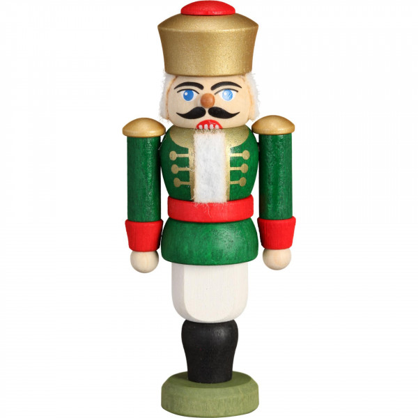 Seiffener Volkskunst eG - Nussknacker König grün 9 cm