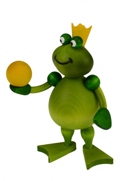 Drechslerei Martin - Froschkönig mit Kugel in der Hand