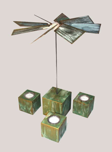 Rauta Edition FG - moderne Würfelpyramide &quot;alea&quot; kupfer-oxidiert