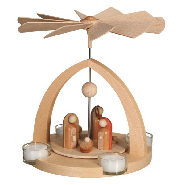 Frank Weber - Pyramide mit Christi Geburt modern, rund 23 cm