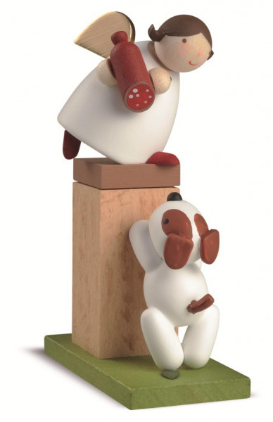 Günter Reichel - Schutzengel auf Sockel mit Hund