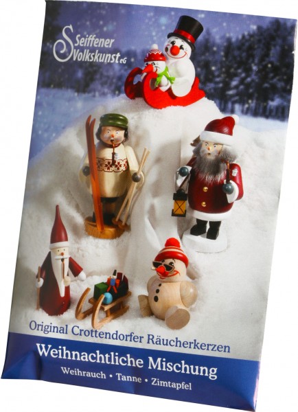 Seiffener Volkskunst eG - Räucherkerzen Weihnachtliche Mischung Tüte 9 cm