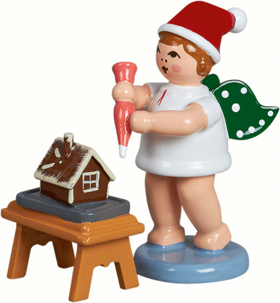 Ellmann - Weihnachtsengel mit Tortenspritze und Pfefferkuchenhaus mit Mütze