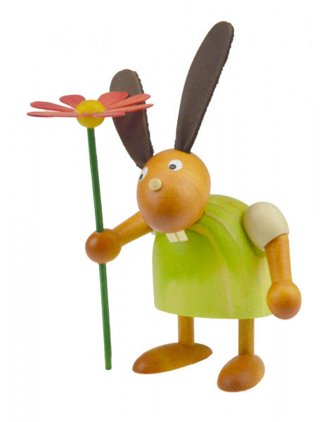 Drechslerei Martin - Hase mit Blume grün, klein