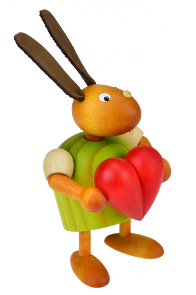 Drechslerei Martin - Hase mit Herz grün, klein
