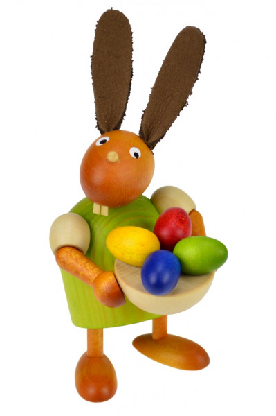 Drechslerei Martin - Hase mit Osternest grün, klein