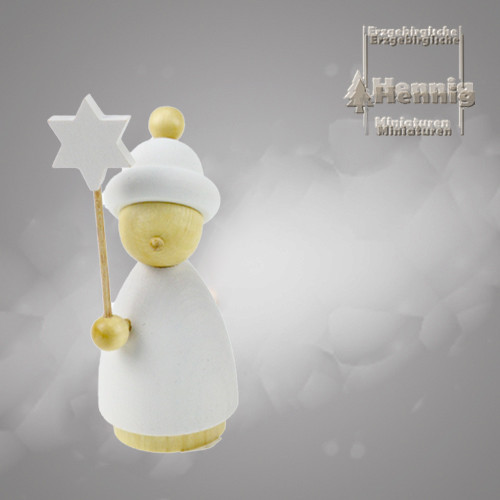 Hennig Figuren - Kurrendekind mit Stern modern weiss-natur