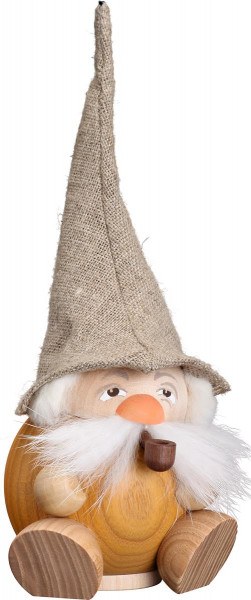 Seiffener Volkskunst eG - Kugelräucherfigur Waldzwerg sandgelb 19 cm