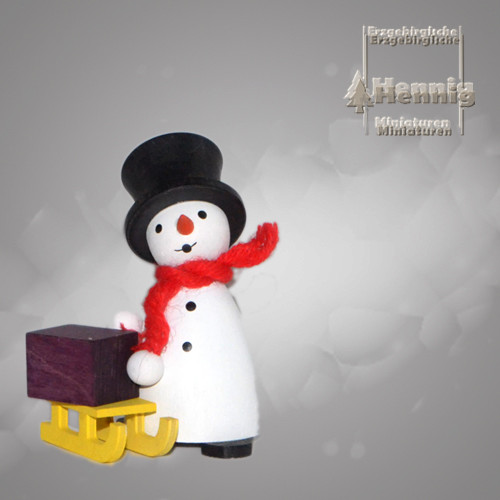 Hennig Figuren - Schneemann mit Schlitten